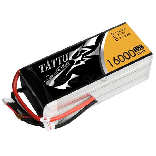 TATTU 16000mAh 22.2V 15/30C 6S1P Lipo Battery Pack [TA-15C-16000-6S1P]